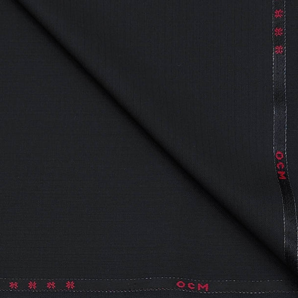 Trouser Fabric OCM Super 100s Wool Stretchable Blended Pin Lining Colour True Black