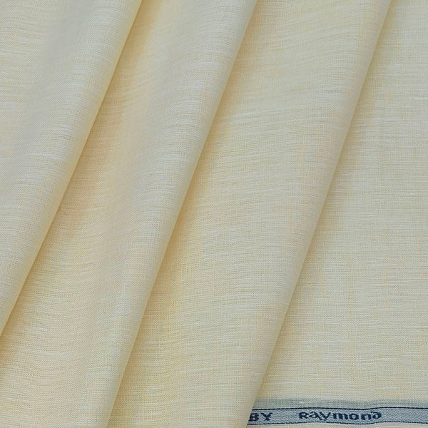Shirt Fabric Raymond Pure Linen Plain Colour Cream