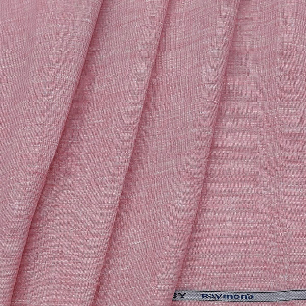 Shirt Fabric Raymond Pure Linen Plain Colour Puce Pink