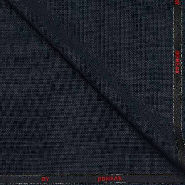 Trouser Fabric Donear Wool Blended Broad Check Colour Prussian Blue