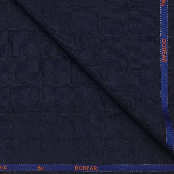 Trouser Fabric Donear Wool Blended Mild Broad Check Colour Berry Blue
