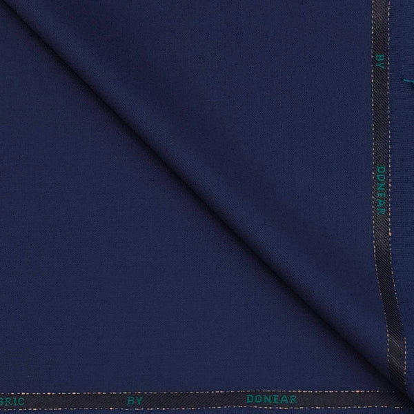 Trouser Fabric Donear Wool Blended Plain Colour Cobalt Blue
