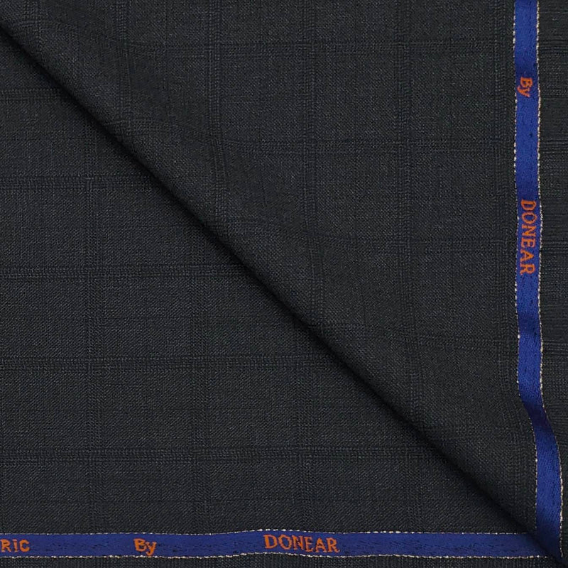 Trouser Fabric Donear Wool Blended Mild Broad Check Colour Charcoal Grey