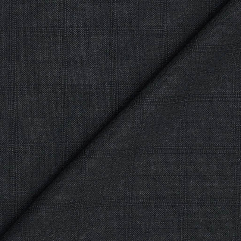 Trouser Fabric Donear Wool Blended Mild Broad Check Colour Charcoal Grey
