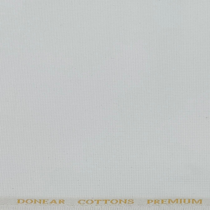 Trouser Fabric Donear Lycra Pure Cotton Structured Colour White