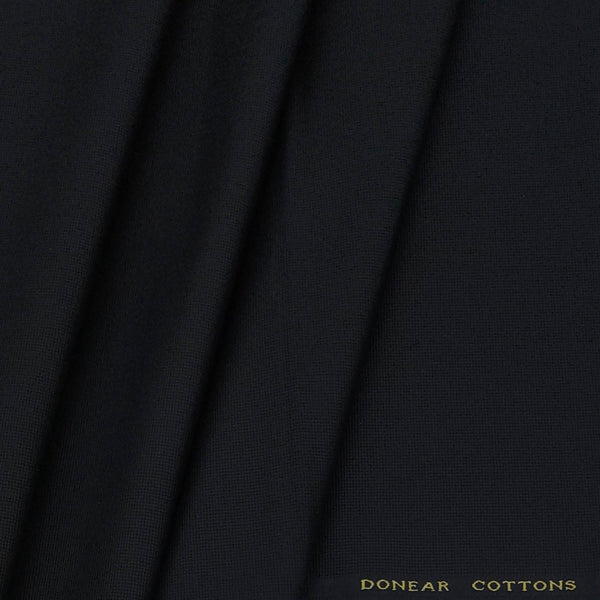 Trouser Fabric Donear Lycra Pure Cotton Structured Colour Black
