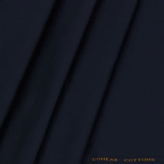 Trouser Fabric Donear Pure Cotton Plain Colour Dark Agean Blue