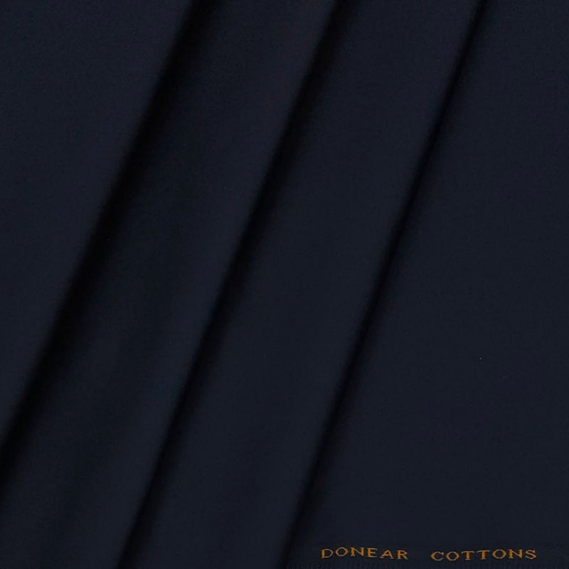 Trouser Fabric Donear Pure Cotton Plain Colour Dark Agean Blue