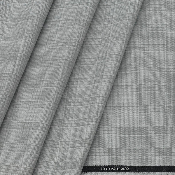 Trouser Faric Donear 4Way Lycra Premium Broad Check Colour Light Grey