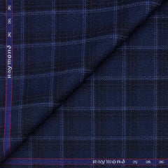 Tweed Blazer Fabric Raymond Wool Blended Broad Check Colour Neavy Blue