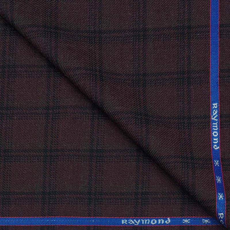 Tweed Blazer Fabric Raymond Wool Blended Broad Check Colour Plum Purple