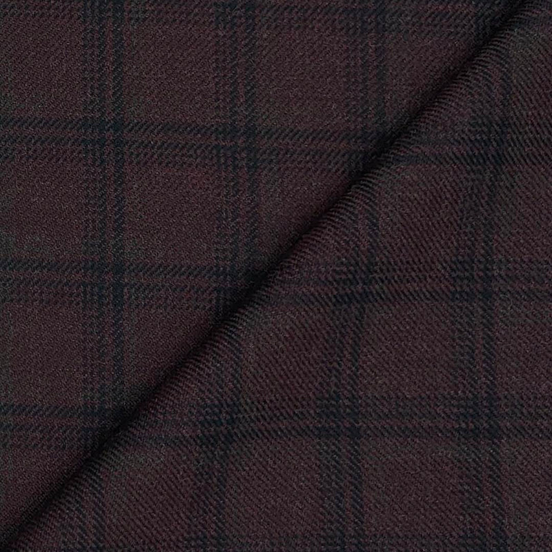 Tweed Blazer Fabric Raymond Wool Blended Broad Check Colour Plum Purple