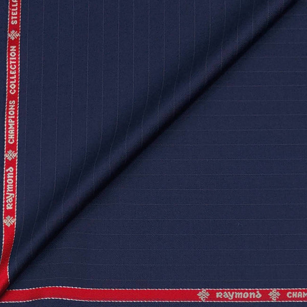 Trouser Fabric Raymond 90s Wool Blended Lining Colour Blue