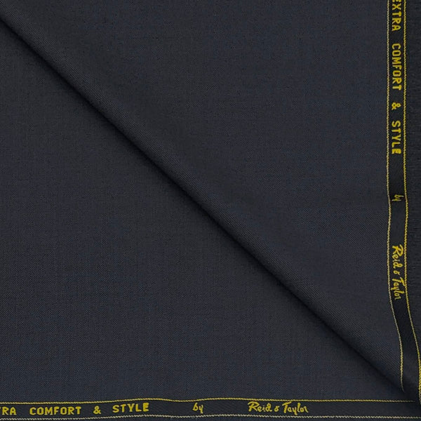 Suiting (1.80 mtr) Trouser Fabric Reid N Taylor Super 100s Wool blended Self Slub Colour Steel Grey