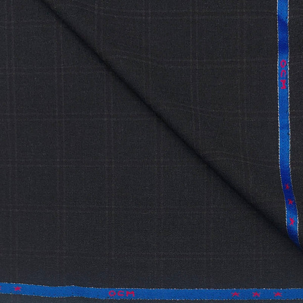 Suiting (1.75 mtr) Trouser Fabric Ocm Poly Viscose Broad Check Colour Brown