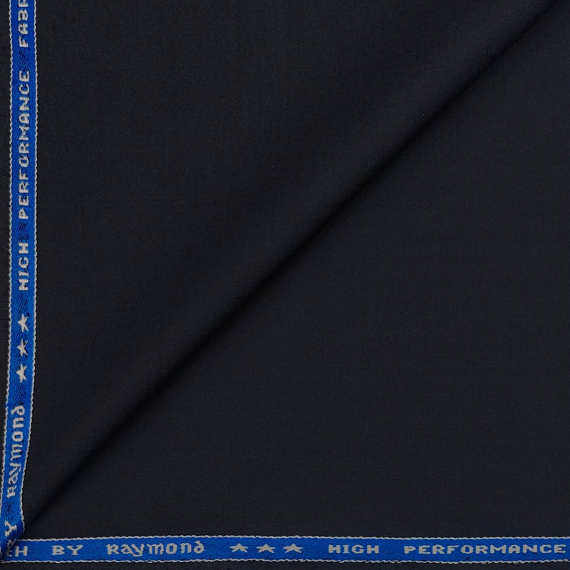 Trouser Fabric Raymond Wool Blended Slub Colour Crow Black
