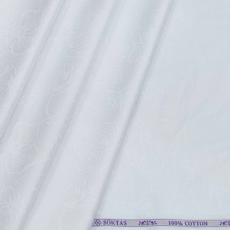 Shirt Fabric Soktas 100% Cotton Jacquard Colour White