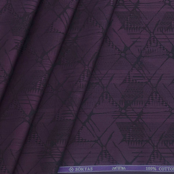 Shirt Fabric Soktas 100% Cotton Jacquard Colour Dark Purple