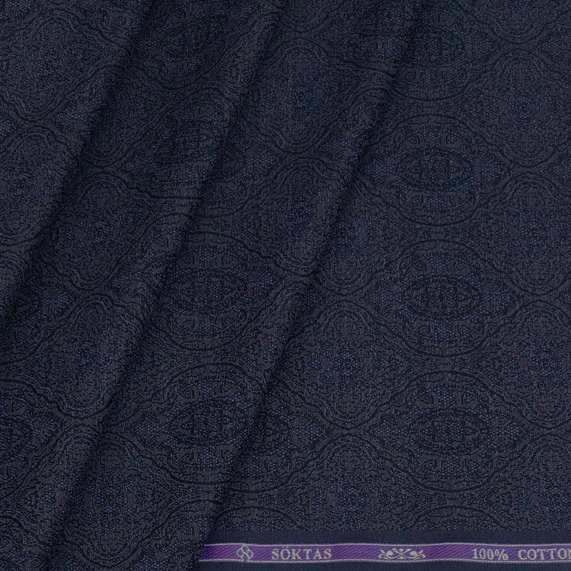 Shirt Fabric Soktas 100% Cotton Jacquard Colour Resolution Blue