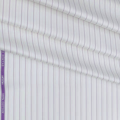 Shirt Fabric Soktas 80s Giza Cotton Broad Lining Colour Purple N White