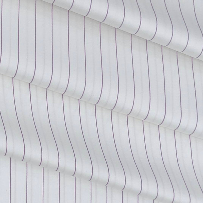 Shirt Fabric Soktas 80s Giza Cotton Broad Lining Colour Purple N White