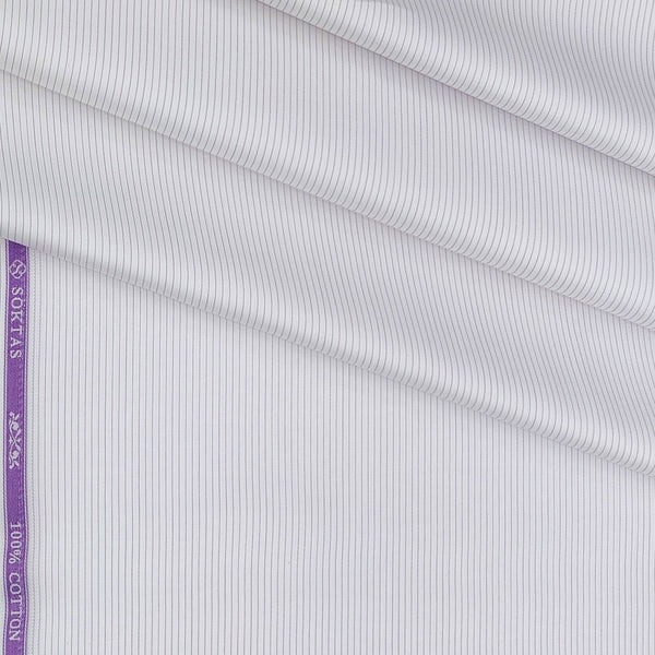 Shirt Fabric Soktas 80s Giza Cotton Pin Lining Colour Purple N White