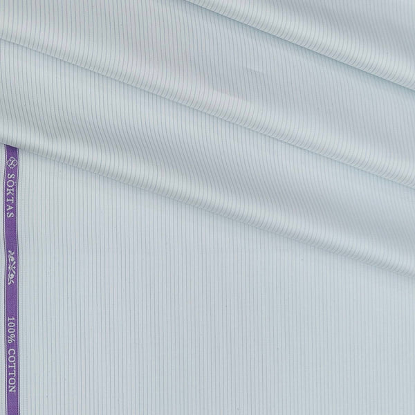Shirt Fabric Soktas 80s Giza Cotton Pin Lining Colour Light Blue
