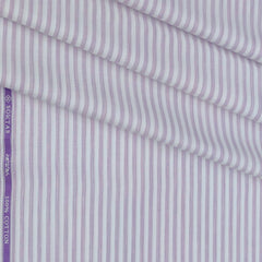 Shirt Fabric Soktas 80s Giza Cotton Lining Colour Plum Purple N White