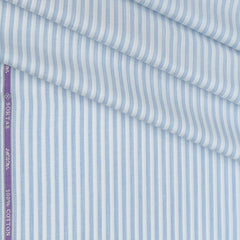 Shirt Fabric Soktas 80s Giza Cotton Lining Colour Sky Blue N White