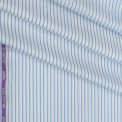 Shirt Fabric Soktas 100/1 Giza Cotton Lining Colour Blue N White