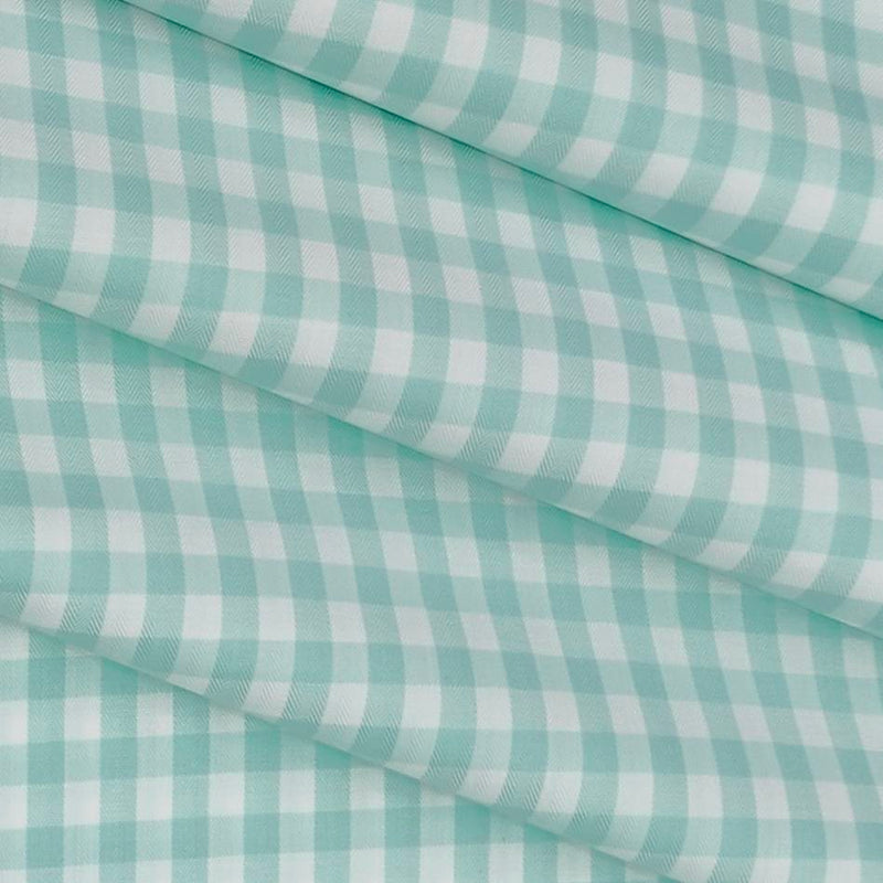 Shirt Fabric Soktas Giza Cotton Check Colour Pistachio Green