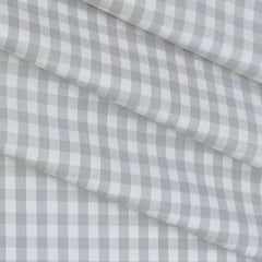 Shirt Fabric Soktas Giza Cotton Check Colour Light Grey N White