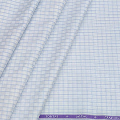 Shirt Fabric Soktas Giza Cotton Check Colour Blue N White