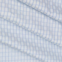 Shirt Fabric Soktas Giza Cotton Check Colour Blue N White