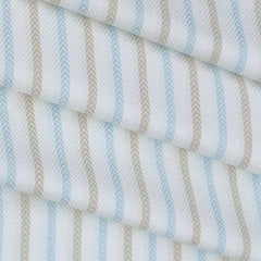 Shirt Fabric Soktas Giza Cotton Zig Zag Lining Colour Sky Blue N White