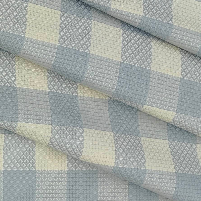 Shirt Fabric Soktas Giza Cotton Broad Check With Jacquard Colour Beige N Grey