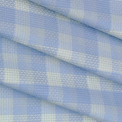 Shirt Fabric Soktas Giza Cotton Check With Jacquard Colour Blue N Ash White