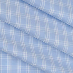 Shirt Fabric Raymond 100% Cotton Mix Check Colour Light Blue