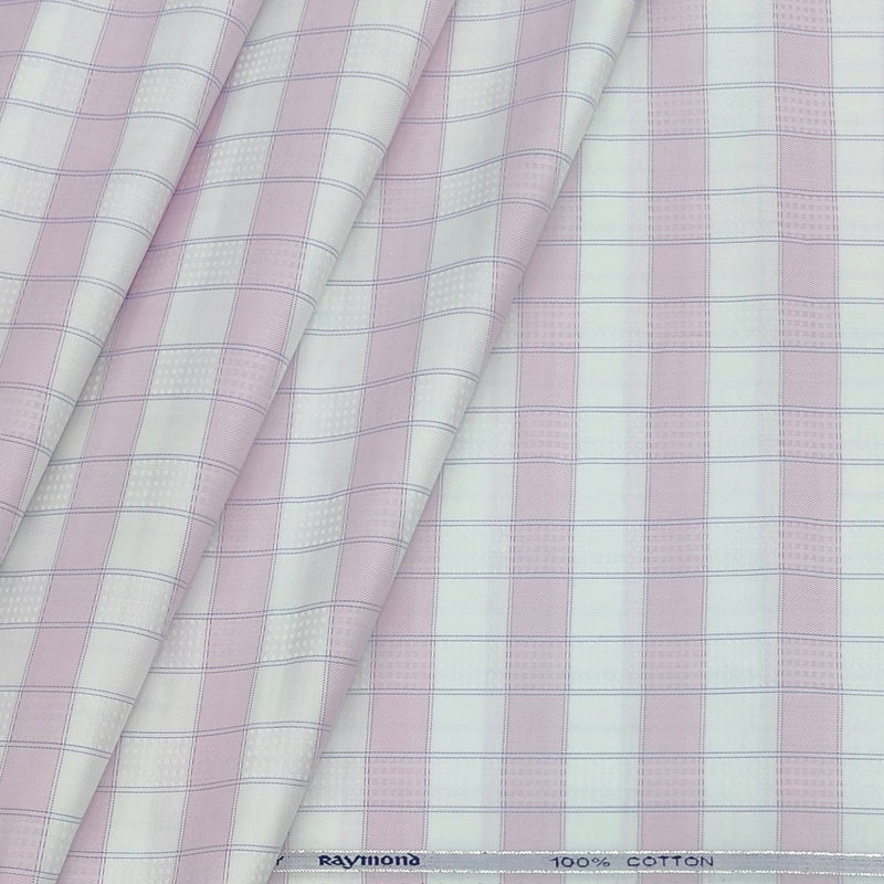 Shirt Fabric Raymond Giza Cotton Check With Jacquard Colour Soft Lavender