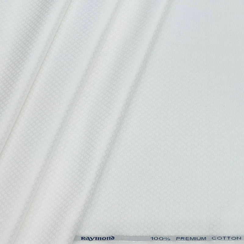 Shirt Fabric Raymond 100% Cotton Dobby Colour White