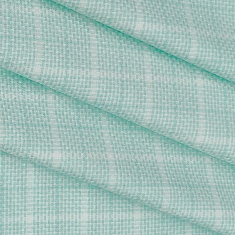 Shirt Fabric Raymond Giza Cotton Broad Check With Jacquard Colour Mint Green