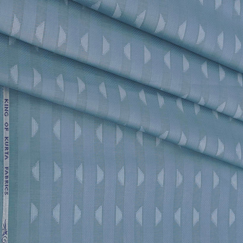 Shirt n Kurta Fabric Stiff Pure Cotton Dobby Premium Colour Glaucous Blue