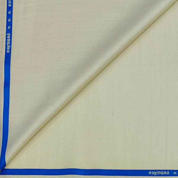 Trouser Fabric Raymond Wool Blended Plain Colour Vanilla Cream