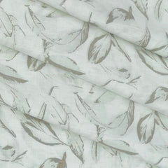 Shirt & Kurta Fabri Linen Club Linen Cotton Mix Printed Colour Light Green N Off White