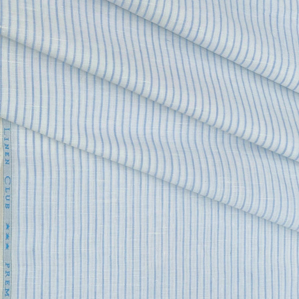 Shirt & Kurta Fabri Linen Club Linen Cotton Mix Lining Colour Blue n White