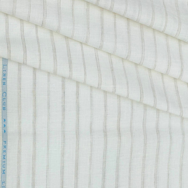 Shirt & Kurta Fabric Linen Club Linen Blended Broad Lining Colour Light Brown N White