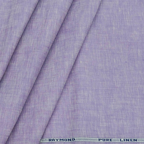 Shirt & Kurta Fabric Raymond Pure Linen Plain Colour Lavender