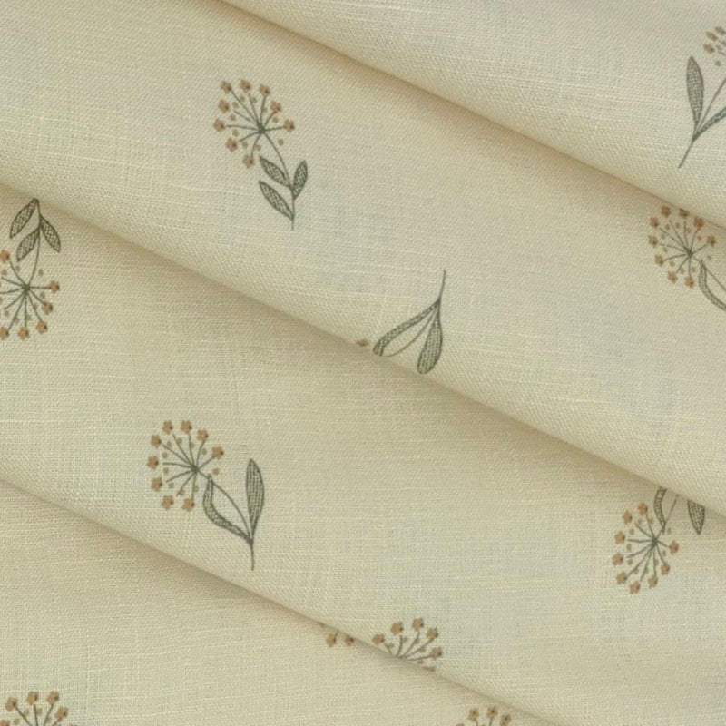 Shirt & Kurta Fabric Linen Club Pure Linen Printed Colour Beige