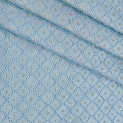 Kurta Fabric ManTire Designer Silk Embroidery Colour Baby Blue