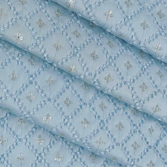 Kurta Fabric ManTire Designer Silk Embroidery Colour Baby Blue